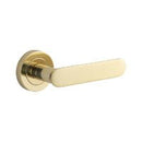 Iver Bronte Solid Brass Door Lever on Round Rose | All Functions | Lever Set Only | 7 Finishes - Polished Brass
