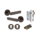 Iver Bronte Solid Brass Door Lever on Round Rose | All Functions | Entrance Kit (Key/Key) | 7 Finishes - Signature Brass