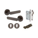 Iver Bronte Solid Brass Door Lever on Round Rose | All Functions | Entrance Kit (Key/Thumb) | 7 Finishes - Signature Brass