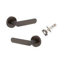 Iver Bronte Solid Brass Door Lever on Round Rose | All Functions | Passage Kit | 7 Finishes - Signature Brass