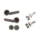Iver Bronte Solid Brass Door Lever on Round Rose | All Functions | Separate Privacy Kit | 7 Finishes - Signature Brass