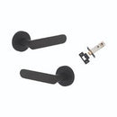Iver Bronte Solid Brass Door Lever on Round Rose | All Functions | Inbuilt Privacy Kit | 7 Finishes - Matt Black