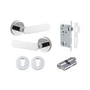 Iver Bronte Solid Brass Door Lever on Round Rose | All Functions | Entrance Kit (Key/Key) | 7 Finishes - Polished Chrome