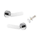Iver Bronte Solid Brass Door Lever on Round Rose | All Functions | Passage Kit | 7 Finishes - Polished Chrome