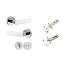 Iver Bronte Solid Brass Door Lever on Round Rose | All Functions | Separate Privacy Kit | 7 Finishes - Polished Chrome