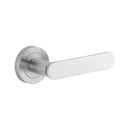 Iver Bronte Solid Brass Door Lever on Round Rose | All Functions | Lever Set Only | 7 Finishes - Brushed Chrome