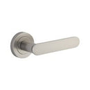 Iver Bronte Solid Brass Door Lever on Round Rose | All Functions | Lever Set Only | 7 Finishes - Satin Nickel