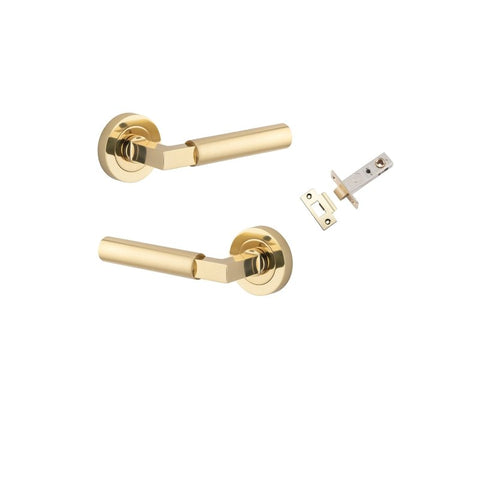 Iver Berlin Solid Brass Door Lever Handle | Passage Kit | 7 Finishes - Polished Brass