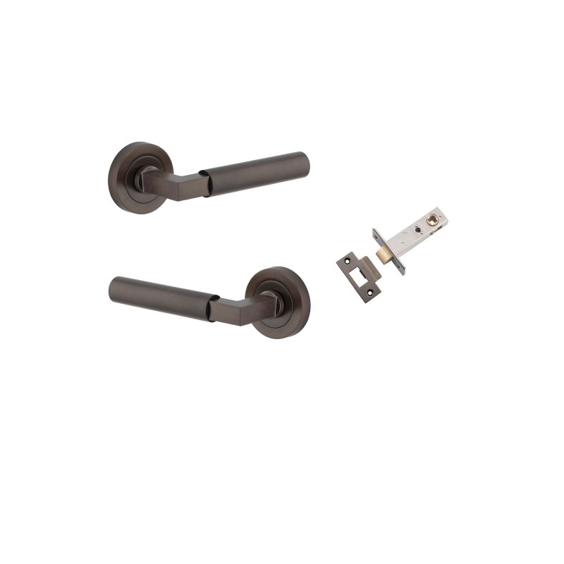 Iver Berlin Door Lever Handle On Round Rose Passage - primehardware