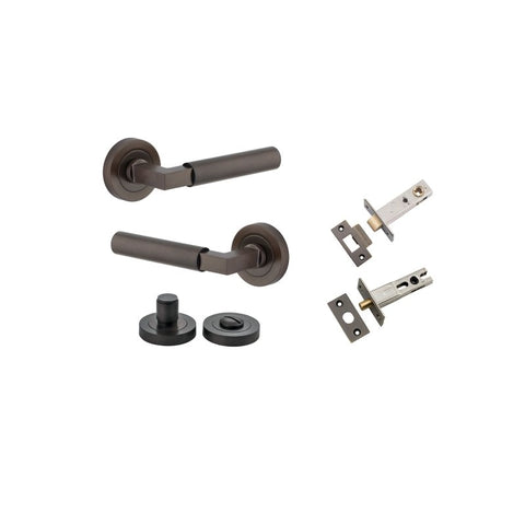 Iver Berlin Door Lever Handle On Round Rose Passage - primehardware