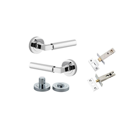 Iver Berlin Solid Brass Door Lever Handle | Separate Privacy Kit | 7 Finishes - Polished Chrome