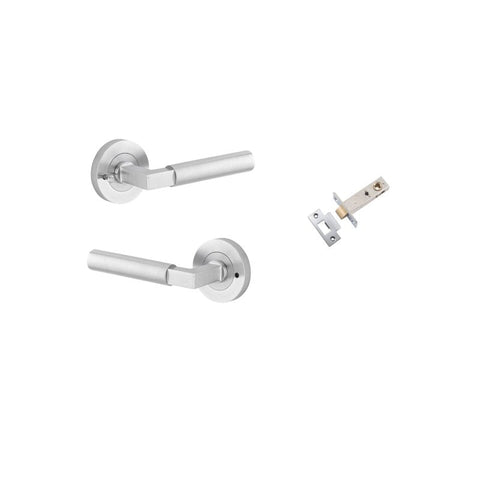 Iver Berlin Solid Brass Door Lever Handle | Inbuilt Privacy Kit | 7 Finishes - Brushed Chrome