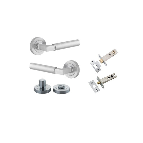 Iver Berlin Door Lever Handle On Round Rose Passage - primehardware