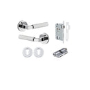 Iver Brunswick Knurled Solid Brass Door Lever Handle On Round Rose | Entrance Kit (Key/Key) | 6 Finishes - Polished Chrome