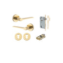 Iver Como Door Lever on Round Rose | Entrance Kit (Key/Key) | 7 Finishes - Polished Brass