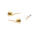 Iver Como Door Lever on Round Rose | Inbuilt Privacy Kit | 7 Finishes - Polished Brass
