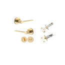 Iver Como Door Lever on Round Rose | Separate Privacy Kit | 7 Finishes - Polished Brass