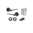 Iver Como Door Lever on Round Rose | Entrance Kit (Key/Key) | 7 Finishes - Signature Brass