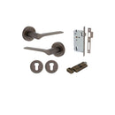 Iver Como Door Lever on Round Rose | Entrance Kit (Key/Thumb) | 7 Finishes - Signature Brass