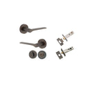 Iver Como Door Lever on Round Rose | Separate Privacy Kit | 7 Finishes - Signature Brass