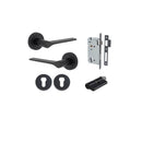 Iver Como Door Lever on Round Rose | Entrance Kit (Key/Key) | 7 Finishes - Matt Black