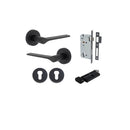Iver Como Door Lever on Round Rose | Entrance Kit (Key/Thumb) | 7 Finishes - Matt Black