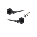 Iver Como Door Lever on Round Rose | Passage Kit | 7 Finishes - Matt Black