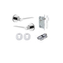 Iver Como Door Lever on Round Rose | Entrance Kit (Key/Key) | 7 Finishes - Polished Chrome