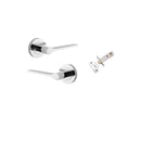Iver Como Door Lever on Round Rose | Inbuilt Privacy Kit | 7 Finishes - Polished Chrome