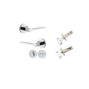 Iver Como Door Lever on Round Rose | Separate Privacy Kit | 7 Finishes - Polished Chrome