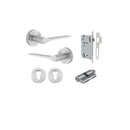 Iver Como Door Lever on Round Rose | Entrance Kit (Key/Key) | 7 Finishes - Brushed Chrome