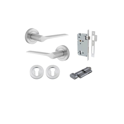 Iver Como Door Lever Handle On Round Rose - primehardware