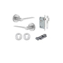 Iver Como Door Lever on Round Rose | Entrance Kit (Key/Thumb) | 7 Finishes - Brushed Chrome