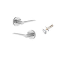Iver Como Door Lever on Round Rose | Inbuilt Privacy Kit | 7 Finishes - Brushed Chrome