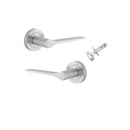 Iver Como Door Lever on Round Rose | Passage Kit | 7 Finishes - Brushed Chrome