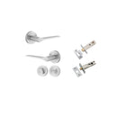 Iver Como Door Lever on Round Rose | Separate Privacy Kit | 7 Finishes - Brushed Chrome
