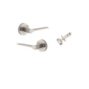 Iver Como Door Lever on Round Rose | Inbuilt Privacy Kit | 7 Finishes - Satin Nickel