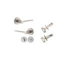 Iver Como Door Lever on Round Rose | Separate Privacy Kit | 7 Finishes - Satin Nickel