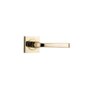 IVER Annecy Door Lever Handle On Square Rose Pair | Lever Set Only | 9 Finishes - Polished Brass
