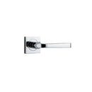IVER Annecy Door Lever Handle On Square Rose Pair | Lever Set Only | 9 Finishes - Polished Chrome