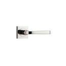 IVER Annecy Door Lever Handle On Square Rose Pair | Lever Set Only | 9 Finishes - Polished Nickel