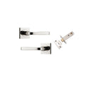 IVER Annecy Door Lever Handle On Square Rose Pair | Inbuilt Privacy Kit | 9 Finishes - Polished Nickel