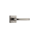 IVER Annecy Door Lever Handle On Square Rose Pair | Lever Set Only | 9 Finishes - Satin Nickel