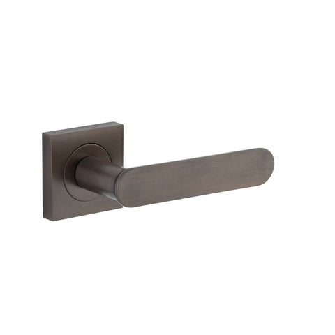 Iver Bronte Solid Brass Door Lever Handle On Square Rose | Lever Set Only | 7 Finishes - Signature Brass