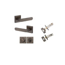 Iver Bronte Solid Brass Door Lever Handle On Square Rose | Separate Privacy Kit | 7 Finishes - Signature Brass