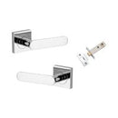Iver Bronte Solid Brass Door Lever Handle On Square Rose | Passage Kit | 7 Finishes - Polished Chrome