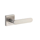 Iver Bronte Solid Brass Door Lever Handle On Square Rose | Lever Set Only | 7 Finishes - Satin Nickel