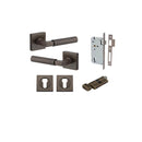 Iver Berlin Door Lever on Square Rose | Entrance Kit (Key/Thumb) | 7 Finishes - Signature Brass