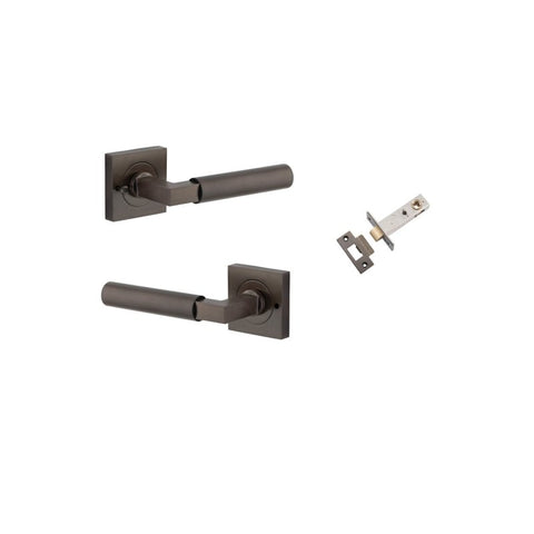 Iver Berlin Door Lever on Square Rose | Inbuilt Privacy Kit | 7 Finishes - Signature Brass