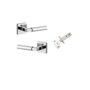 Iver Berlin Door Lever on Square Rose | Passage Kit | 7 Finishes - Polished Chrome